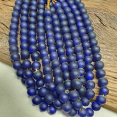 BEAUTIFUL OLD AFRICAN Blue GLASS ANTIQUE BEADS 15-16MM